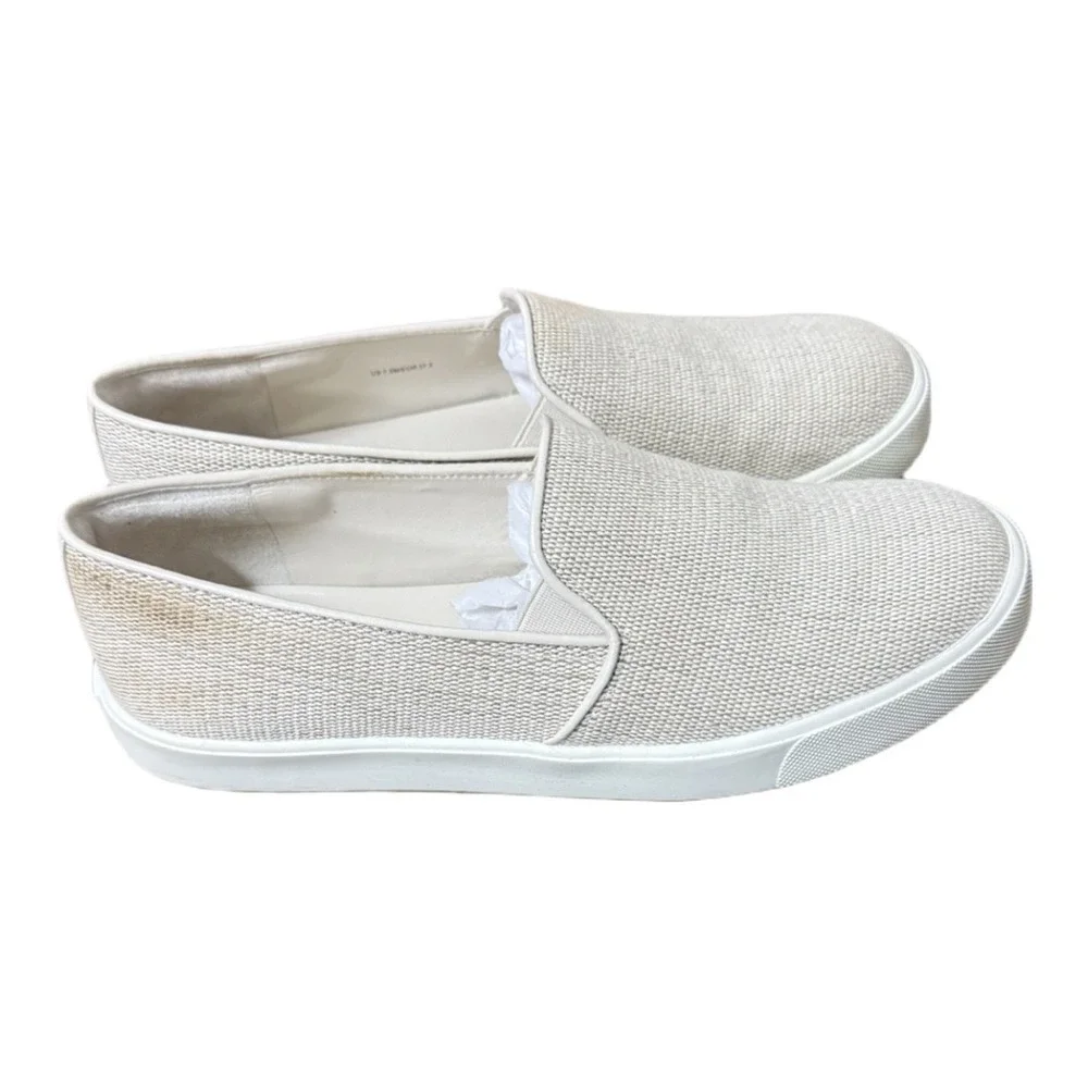 Vince Preston Perforated Cream Beige Mesh Slip On Sneakers Size 7.5 Casual - Picture 5 of 9